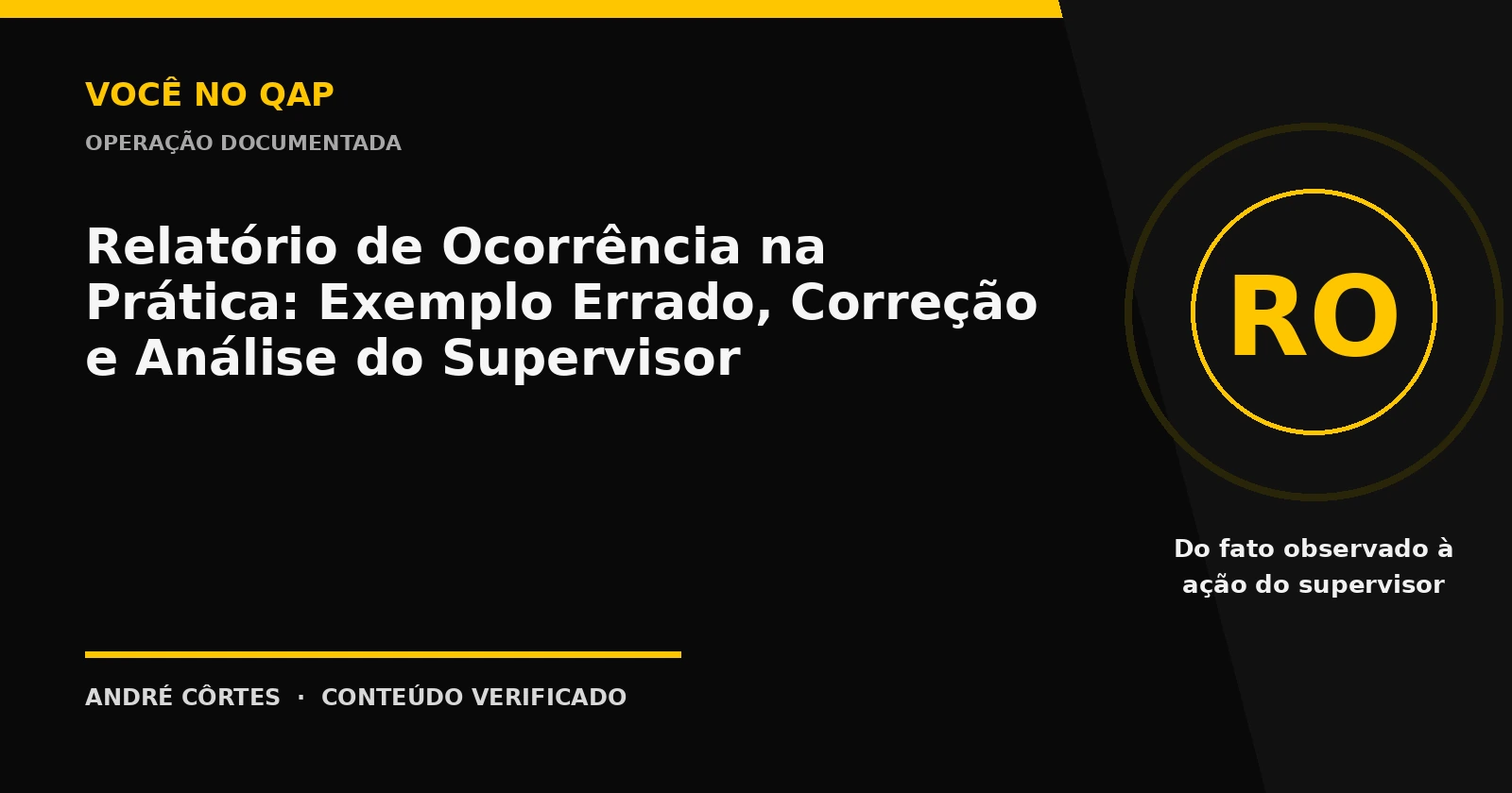 Capa do artigo Relatório de ocorrência: exemplo e correção